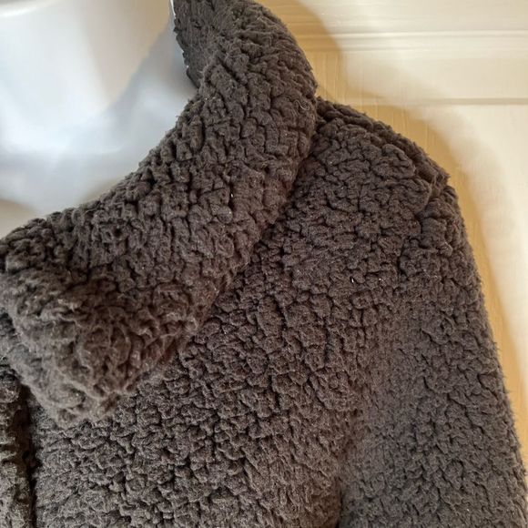 Black Sherpa Button Down Bomber Jacket- HYFVE - Picture 8 of 12